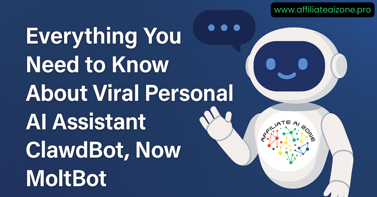 A futuristic illustration of MoltBot, a humanoid AI assistant, interacting with users via holographic interface in a tech-savvy environment.