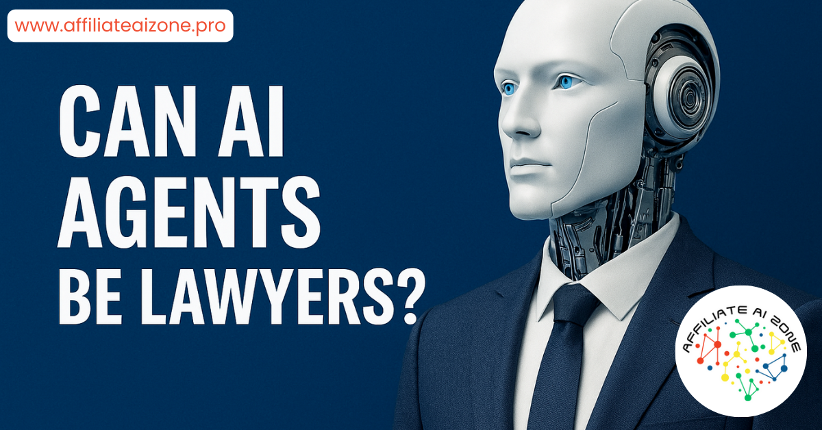 A futuristic courtroom scene showing AI-powered digital agents assisting lawyers, symbolizing the rise of artificial intelligence in legal practice.
